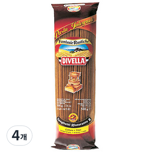 디벨라 통밀스파게티 파스타, 500g, 4개