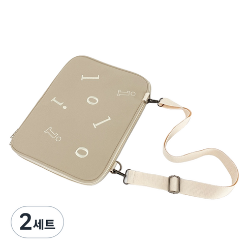 미소로운 크로스 손잡이 태블릿PC 노트북 가방 type2 + 크로스끈 세트, 베이지, 2세트