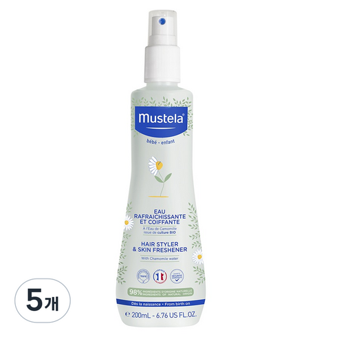 무스텔라 헤어 스타일러 앤 스킨 프레시너 미스트, 200ml, 5개