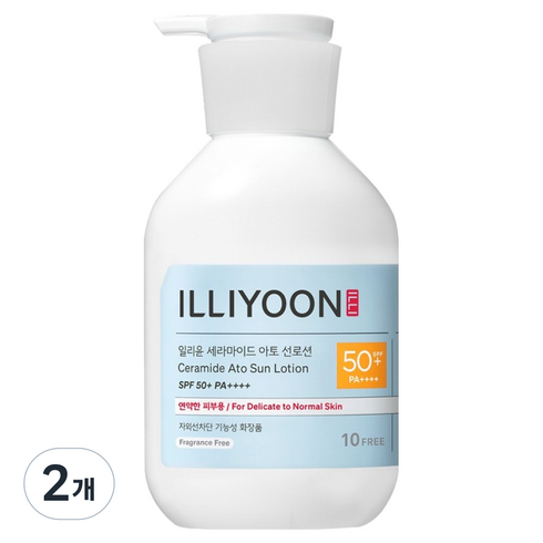 일리윤 세라마이드 아토 선로션 SPF50+ PA++++, 2개, 330ml