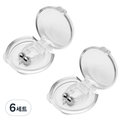 포근상점 숙면 코클립 자석 마그네틱 비강 클립 반투명 세트, 6세트