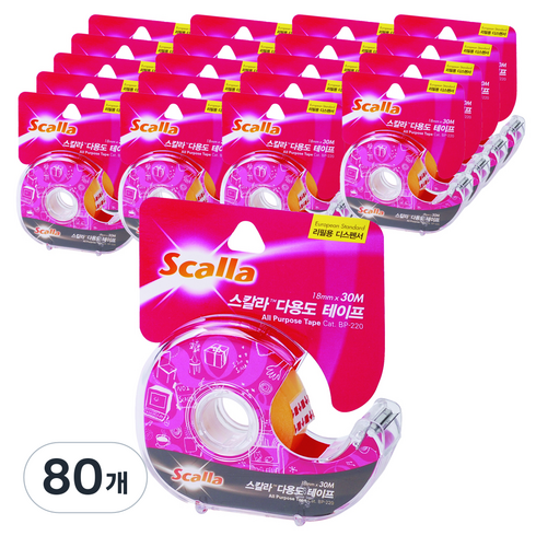 스칼라 다용도 테이프 양면 디스펜서 18mm x 30m, G1830DD, 80개