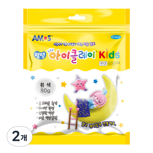 아이클레이 키즈 파우치, 흰색, 80g, 2개