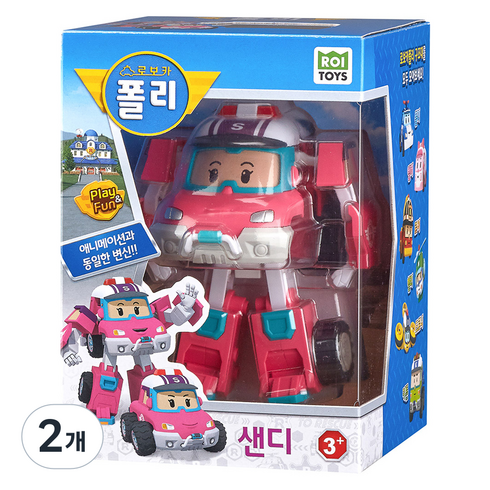 로보카폴리 샌디 변신로봇 10.2cm, 혼합색상, 2개