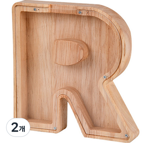 올라운더 알파벳 우드 돼지 저금통, R, 2개