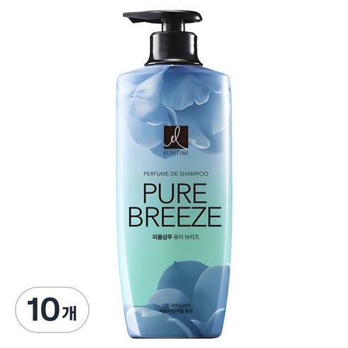 엘라스틴 퓨어 브리즈 퍼퓸 샴푸 로즈 앤 피오니향, 600ml, 10개