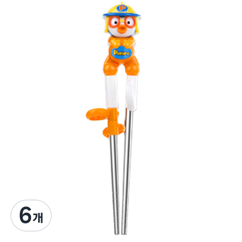 에디슨 경찰 앤 뽀로로 스텐 젓가락 1단계 오른손용 교정젓가락, 소방관, 6개