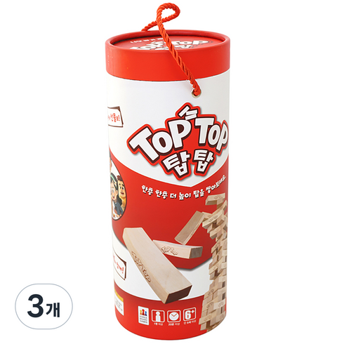 코리아보드게임즈 탑탑 균형잡기 게임, 혼합색상, 3개