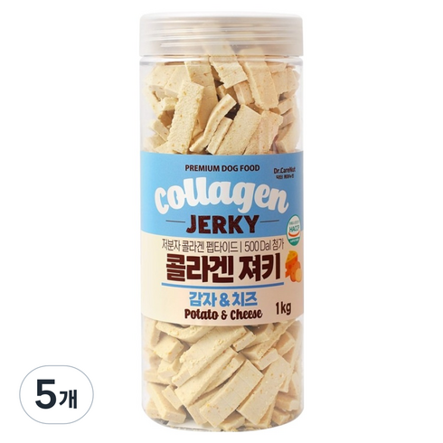 닥터케어누트 강아지 저분자 콜라겐 대용량 져키, 5개, 1kg, 혼합맛(감자/치즈)