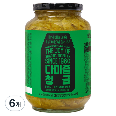 다미즐 청귤 과일청, 2kg, 1개입, 6개