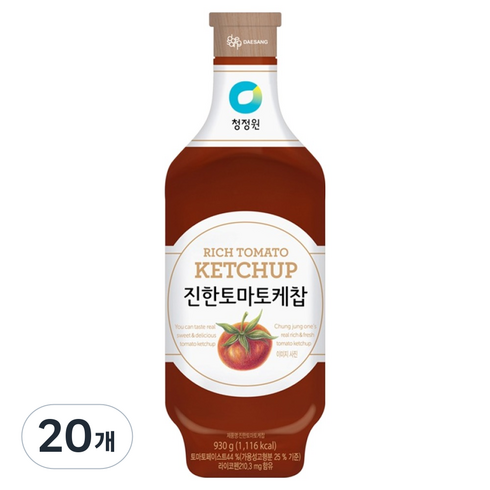 청정원 진한 토마토케찹, 930g, 20개