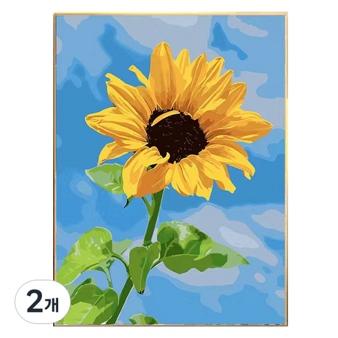 비엠디자인 플라워 소중한 십자수 40 x 50 cm, 해바라기, 2개