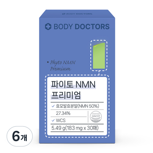 바디닥터스 프리미엄 파이토 NMN 필름 30p, 5.49g, 6개