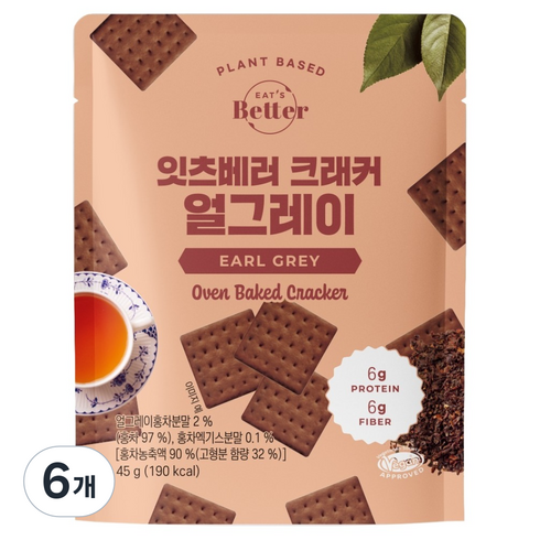 잇츠베러 크래커 얼그레이, 45g, 6개