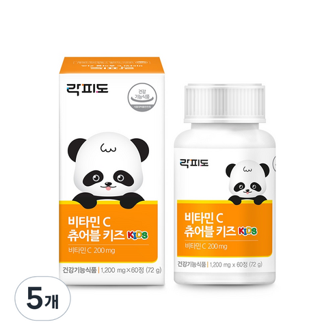 락피도 비타민 C 츄어블 키즈 72g, 60정, 5개