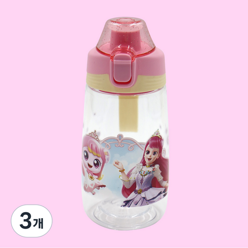 유유 아동용 프린세스 캐치티니핑 손잡이 원터치 보틀, 아름핑, 3개, 500ml