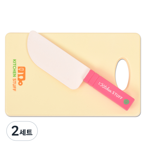소꿉 주방 놀이 대형 칼 + 도마 세트, 분홍, 2세트