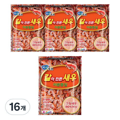 토코 갈아 만든 새우 떡밥, 300g, 16개