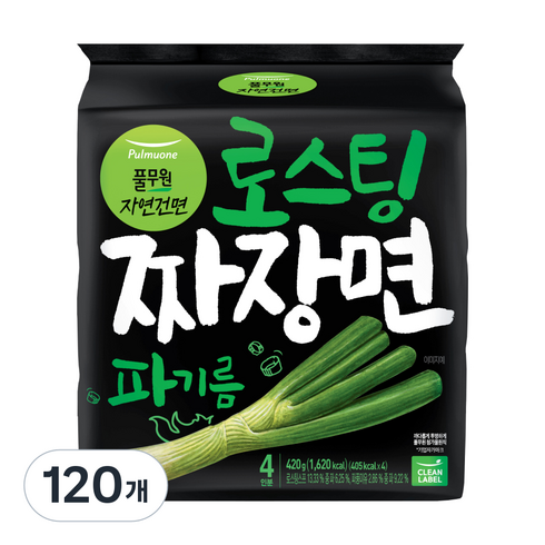 풀무원 로스팅 짜장 파기름 라면 105g, 120개