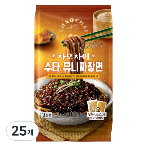차오차이 수타식 유니짜장면 720g 2인분, 25개