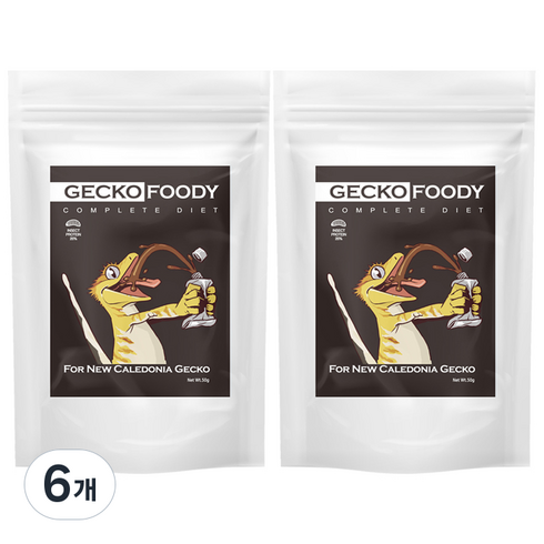 푸디웜 게코 푸디 인섹트 사료, 50g, 6개