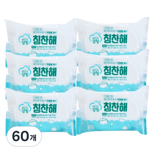 순한고집강청 친환경 칭찬해 항균 주방설거지비누, 250g, 60개