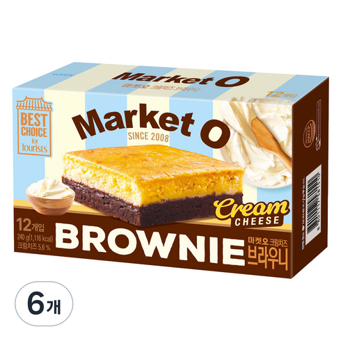 마켓오 브라우니 크림치즈 12p, 240g, 6개