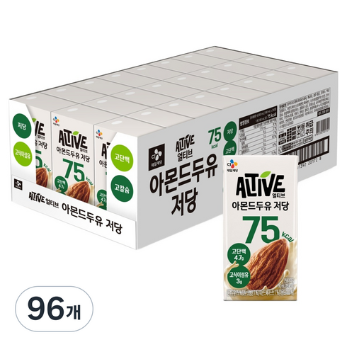 얼티브 고단백 저당 아몬드두유, 96개, 190ml