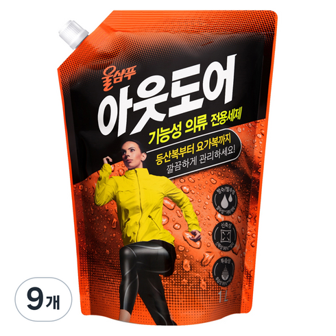 울샴푸 아웃도어 울세제 리필, 1L, 9개