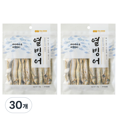 더주스 반려동물 동결건조 간식, 30개, 70g, 열빙어맛