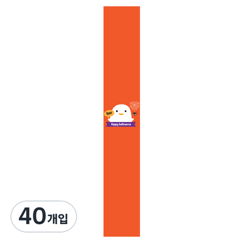 도나앤데코 할로윈 선물포장 띠지스티커 BOO유령 세로형 20p, 주황, 40개입
