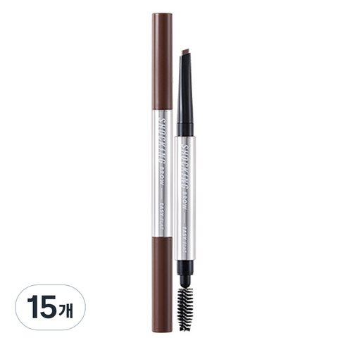 토니모리 더쇼킹 브로우 이지플랫 아이브로우 오토펜슬 0.5g, 01 내추럴브라운, 15개