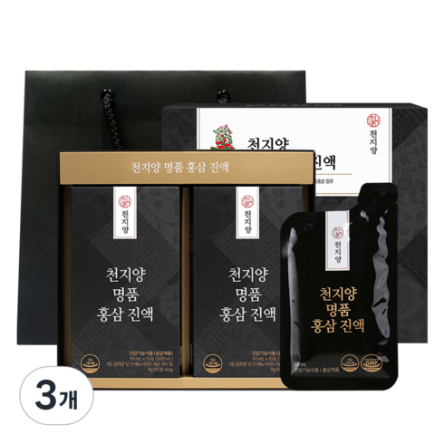 천지양 홍삼 진액 20p, 1L, 3개