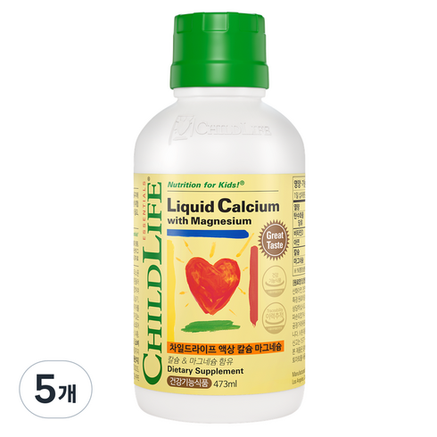 차일드라이프 액상 칼슘 마그네슘 오렌지맛, 473ml, 5개