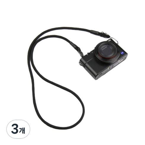 코엠 컴팩트 리코 GR4 GR3X 카메라 넥스트랩 블랙 105cm, 3개