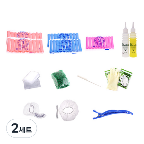 뽀꼬뽀꼬닷컴 C컬 펌 셀프파마 세트, 혼합색상, 2세트