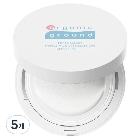 오가닉그라운드 논나노 미네랄 선쿠션, 5개, 15g