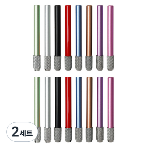 마다꾸미 몽땅 연필 익스텐더 홀더 컬러 연필깍지 단색 8종 세트, 혼합색상, 4세트