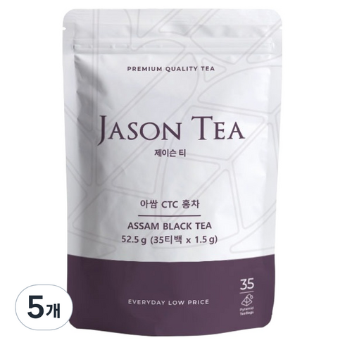 제이슨티 아쌈 CTC 홍차 35피라미드 티백, 1.5g, 35개입, 5개