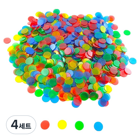 가베가족 큰솔스토밍 투명수세기칩 4종 x 250p 세트 KS7124, 4세트