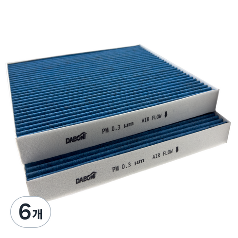 다보니 PM0.3 블루 활성탄 에어컨필터, 올뉴스포티지/QL/더볼드 2015.09 이후-99, 6개