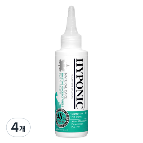 하이포닉 편백수 고양이 귀세정제, 120ml, 4개