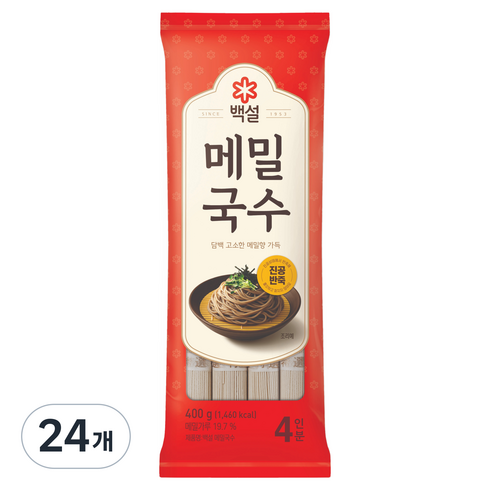 백설 메밀소바, 400g, 24개