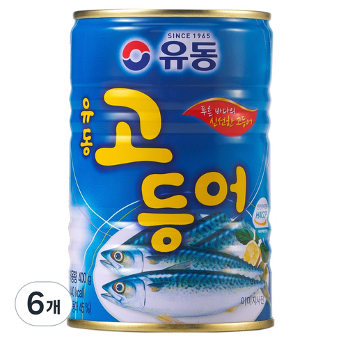 유동 고등어캔, 400g, 6개