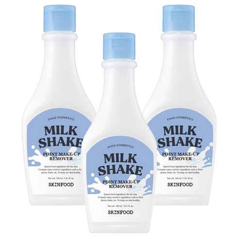 스킨푸드 밀크 쉐이크 포인트 메이크업 리무버, 160ml, 3개
