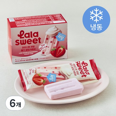 라라스윗 저당 딸기 생요거트바 (냉동), 6개, 6개입, 70ml