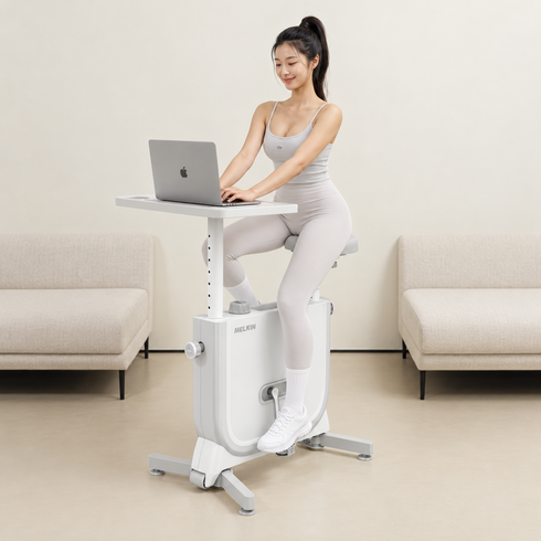 멜킨스포츠 스마트 모노바이크 미니 실내자전거 책상형 고객직접설치, 퓨어 화이트, HMI01