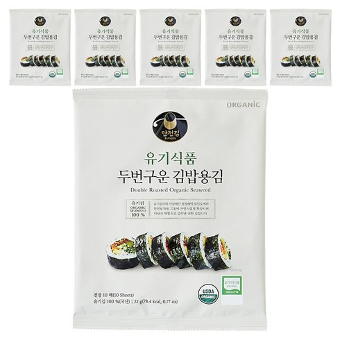 [만전김] 유기식품 구운 김밥김 10p, 22g, 6개