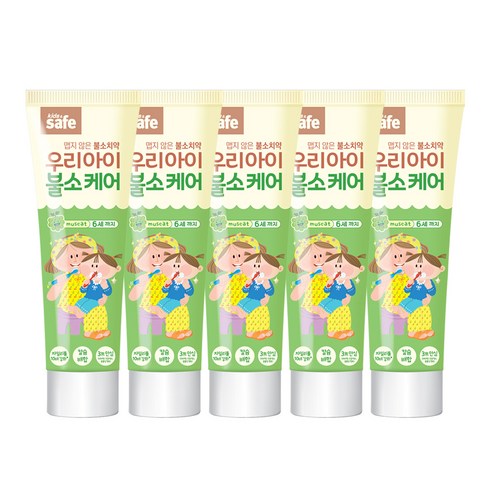 키즈세이프 우리아이 불소케어 치약 1~6세, 60g, 5개