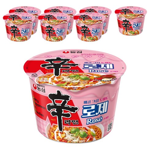 신라면 로제 큰사발면 108g, 8개